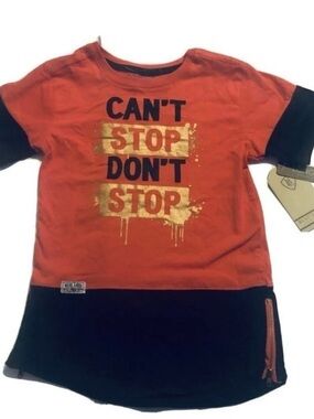 Blac Label Long Fit Sz 5/6 Coral Color Graphic Tee